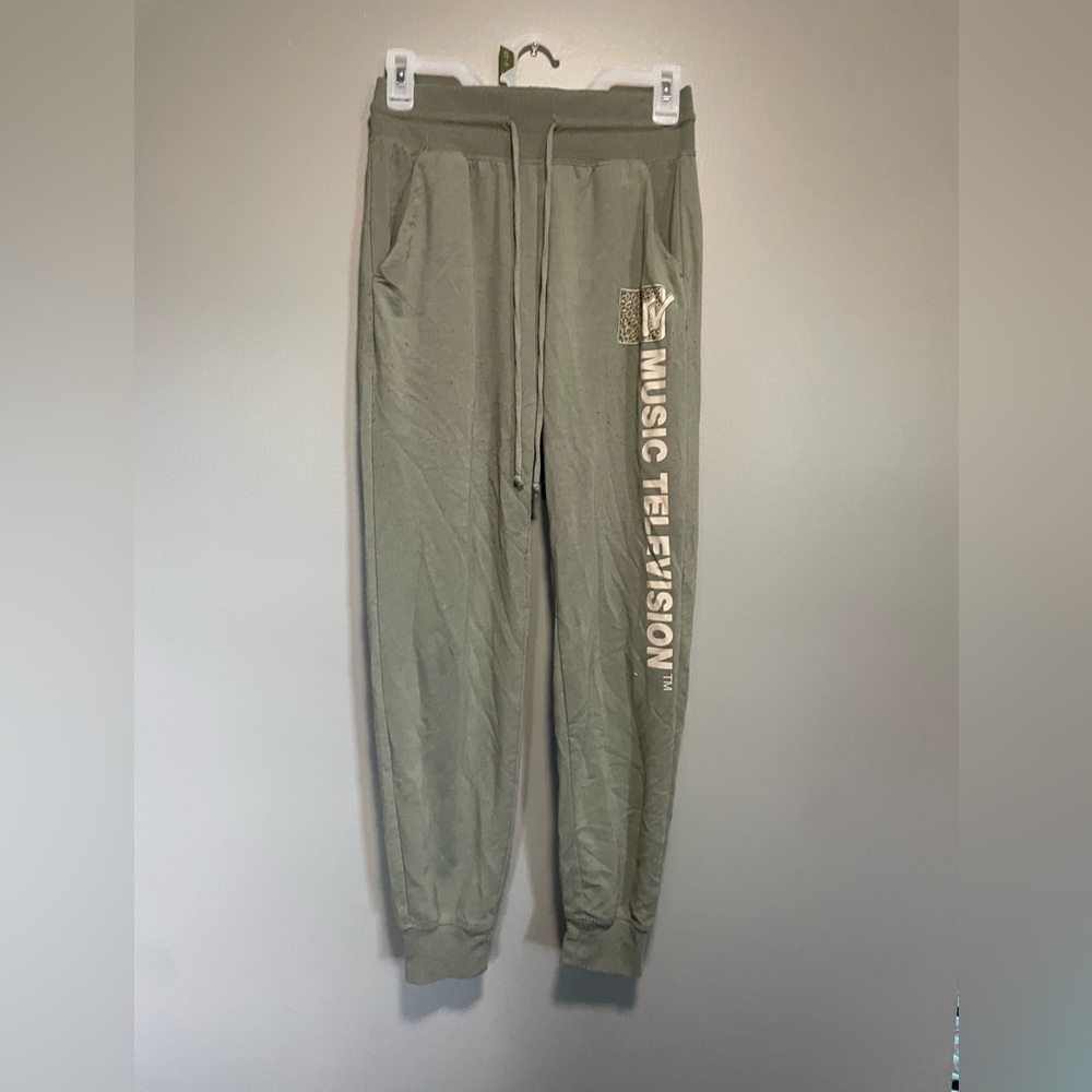 green MTV joggers